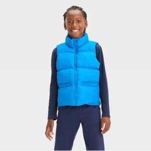 All In Motion Kids Puffer Vest Jacket In Blue Unisex XL (14) NWT Winter Coat